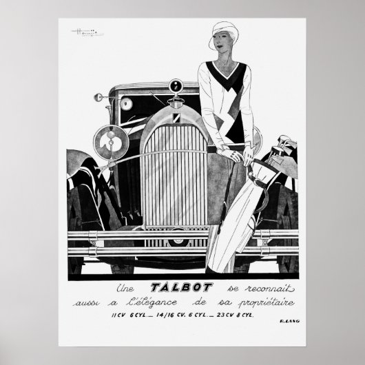 ヴィンテージ1930 Talbotポスター ポスター (正面)
