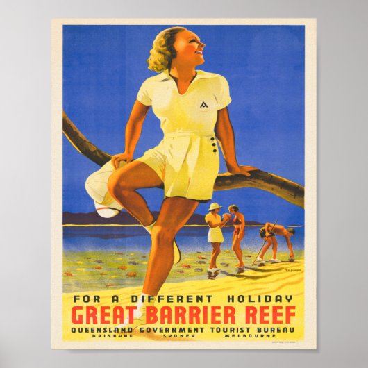 ヴィンテージ1930sオーストラリア旅行ポスター ポスター (正面)