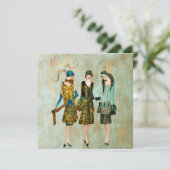 ヴィンテージ1930's女性ありがとう シーズンカード (スタンド正面)