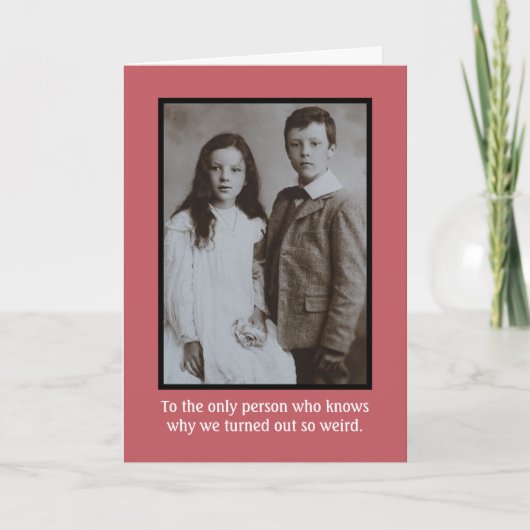 ヴィンテージ1930s風変わり兄弟姉妹誕生日ユーモアのカード カード (正面)