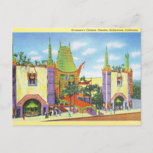 ヴィンテージ1931グラウマン劇場中国の劇場 ポストカード (正面)