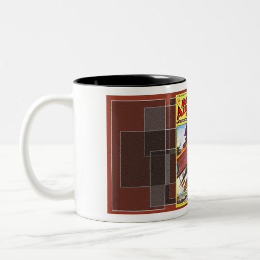 ヴィンテージ1932年模型航空等イラストレーション ツートーンマグカップ (左)