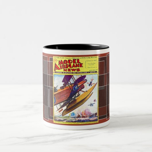 ヴィンテージ1932年模型航空等イラストレーション ツートーンマグカップ (中央)