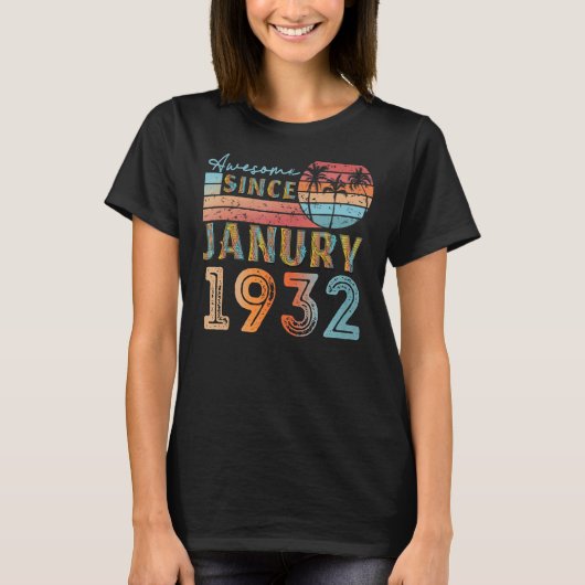 ヴィンテージ1932年1月92歳90歳 Tシャツ (正面)