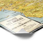 ヴィンテージ1932素晴らしロサンゼルス復元地図 フォトプリント (角)