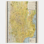 ヴィンテージ1932素晴らしロサンゼルス復元地図 フリースブランケット (正面)