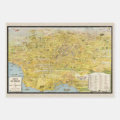 ヴィンテージ1932素晴らしロサンゼルス復元地図 ラッピングペーパーシート (正面)