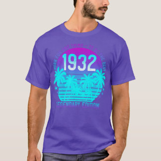ヴィンテージ1932 89誕生日エステティックサンセットパーム8 Tシャツ
