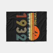 ヴィンテージ1932 90th誕生日贈与男性女90 フリースブランケット (正面(横))