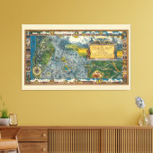 ヴィンテージ1932 Oregon Trail Restored Extra Large Map キャンバスプリント (インサイチュ (リビング))