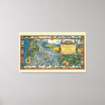 ヴィンテージ1932 Oregon Trail Restored Extra Large Map