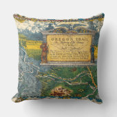 ヴィンテージ1932 Oregon Trail Restored Map クッション (正面)