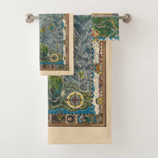 ヴィンテージ1932 Oregon Trail Restored Map バスタオルセット