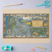 ヴィンテージ1932 Oregon Trail Restored Map Decopage 薄葉紙 (クラフト)