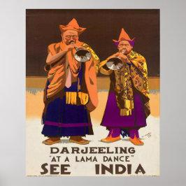 ヴィンテージ1934参照インドDarjeeling Lamaダンス旅行 ポスター