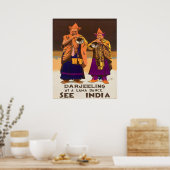 ヴィンテージ1934参照インドDarjeeling Lamaダンス旅行 ポスター (キッチン)