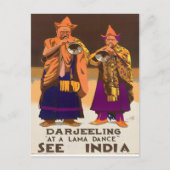 ヴィンテージ1934参照インドDarjeeling Lamaダンス旅行 ポストカード (正面)