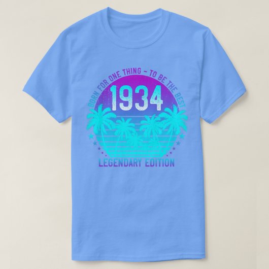 ヴィンテージ1934 87誕生日エステティックサンセットパーム8 Tシャツ (デザイン正面)
