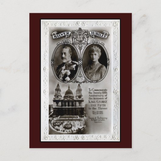 ヴィンテージ1935年、第25次加盟ジョージV王 ポストカード (正面)