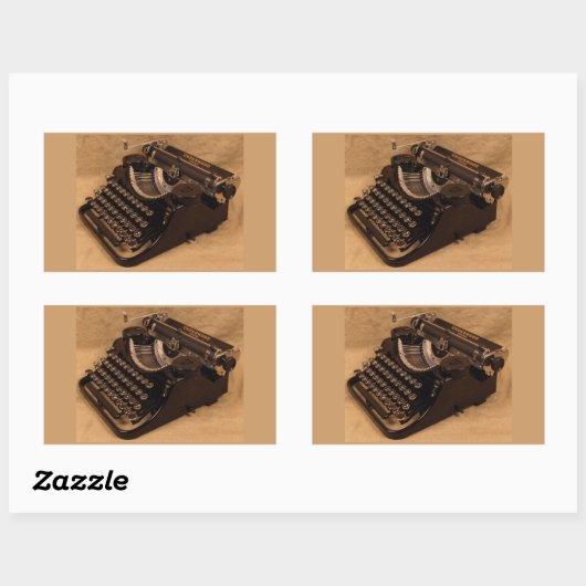 ヴィンテージ1937アンダーウッドタイプライターステッカー 長方形シール (シート)