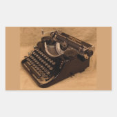 ヴィンテージ1937アンダーウッドタイプライターステッカー 長方形シール (正面)