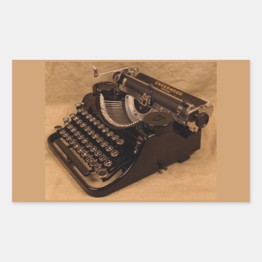 ヴィンテージ1937アンダーウッドタイプライターステッカー 長方形シール (正面)
