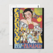 ヴィンテージ1937パナマ海軍女性 ポストカード (正面/裏面)