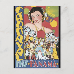 ヴィンテージ1937パナマ海軍女性 ポストカード