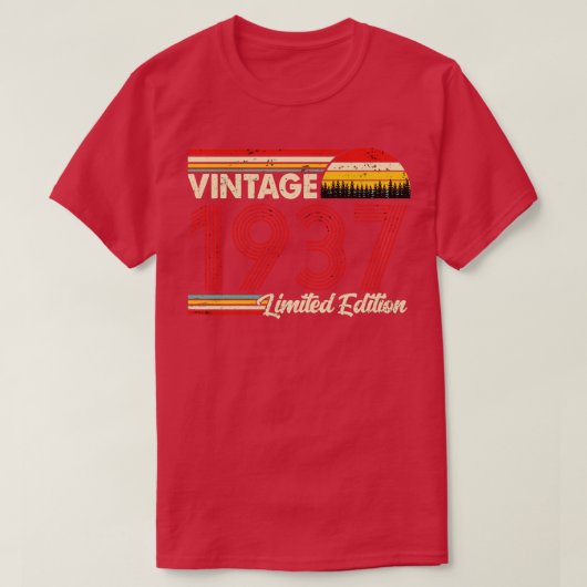 ヴィンテージ1937誕生日シャツ限定版1937 B Tシャツ (デザイン正面)