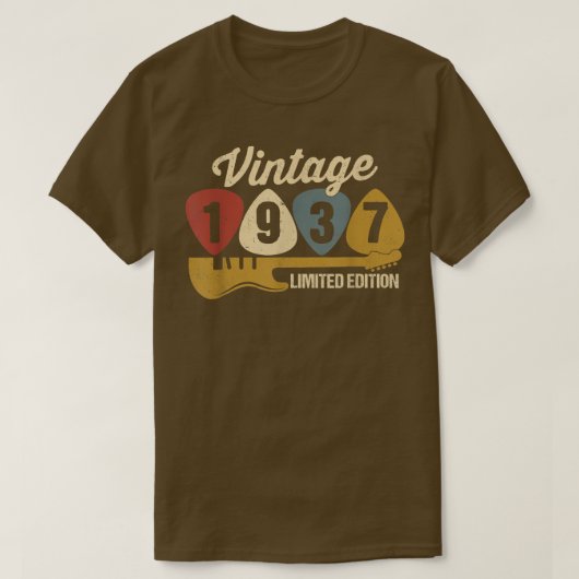 ヴィンテージ1937誕生日レトロギター85誕生日P Tシャツ (デザイン正面)