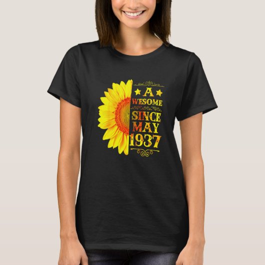 ヴィンテージ1937 85歳5月85日サンシャイン誕生 Tシャツ (正面)
