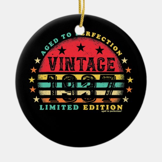 ヴィンテージ1937 85誕生日ギフト男性85 セラミックオーナメント (正面)