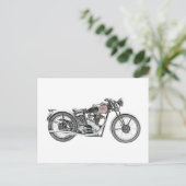 ヴィンテージ1938エクセルシオールウォリアートバイクスケッチ ポストカード (スタンド正面)