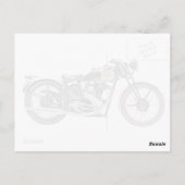 ヴィンテージ1938エクセルシオールウォリアートバイクスケッチ ポストカード (裏面)