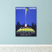 ヴィンテージ1939 Poster, Chicago's Buckingham Fountain キャンバスプリント (インサイチュ (ウッドフロア))