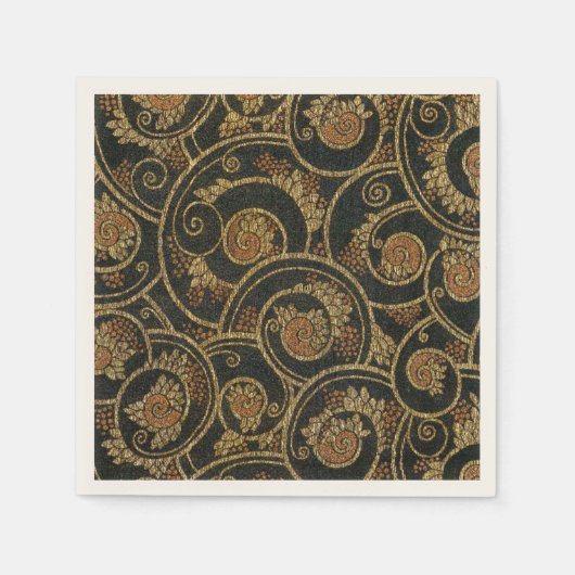 ヴィンテージ1940年フランスの織物 スタンダードカクテルナプキン (正面)