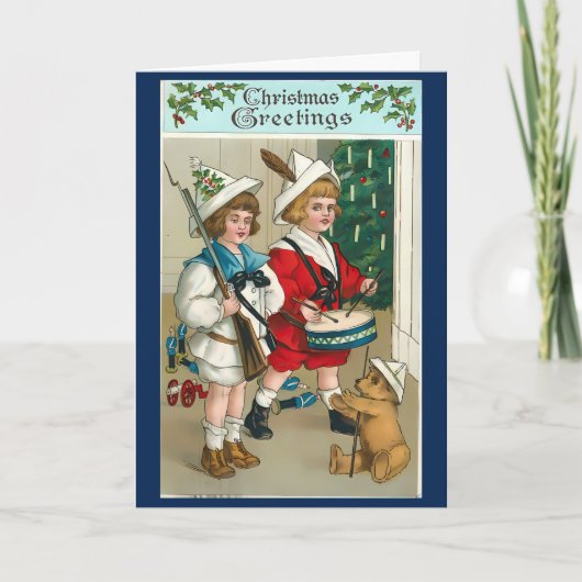 ヴィンテージ1940年代のクリスマスカスタムメッセージ カード (正面)