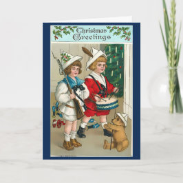 ヴィンテージ1940年代のクリスマスカスタムメッセージ カード