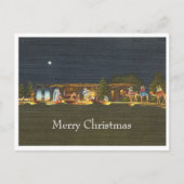 ヴィンテージ1940年代の出生シーンのクリスマス ポストカード (正面)