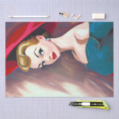 ヴィンテージ1940年代の1950年代の女性のデコパージュ 薄葉紙 (クラフト)