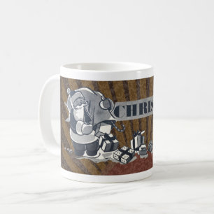 ヴィンテージ1940年代サンタクリスマスイラストレーション コーヒーマグカップ