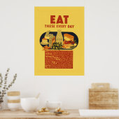 ヴィンテージ1940年代ヘルシーフードスクール ポスター (キッチン)