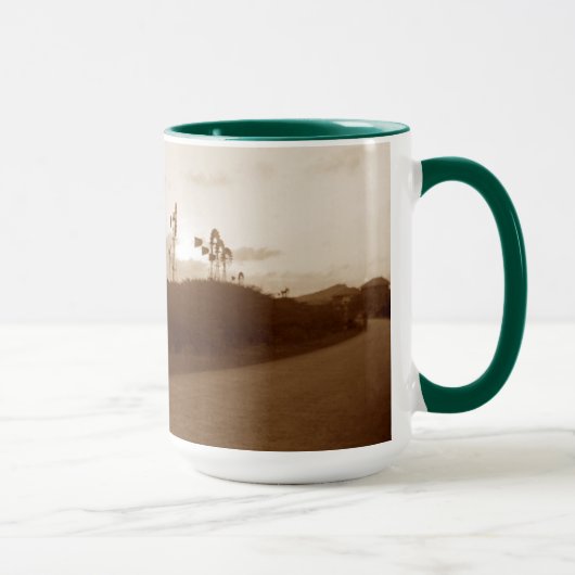 ヴィンテージ1940年代風車農場、カーフェンダー写真付き マグカップ (右)