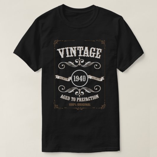 ヴィンテージ1940 - Aggreed to Perfect誕生日Tシャツ Tシャツ (デザイン正面)