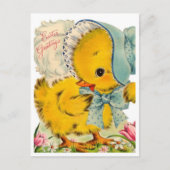 ヴィンテージ1940sイースターグリーティングベビーシック シーズンポストカード (正面)