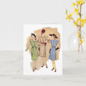 ヴィンテージ1940sファッションカード カード (黄色い花)