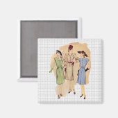 ヴィンテージ1940sファッション マグネット (正面/裏面)