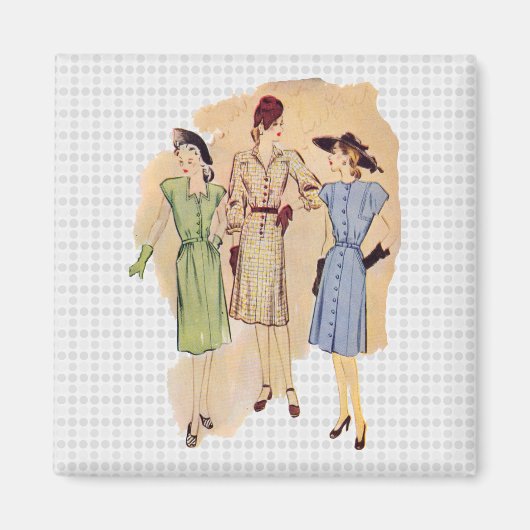 ヴィンテージ1940sファッション マグネット (正面)