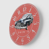 ヴィンテージ1940sブラックビックカスタム ラージ壁時計 (傾斜)