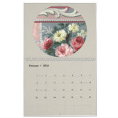 ヴィンテージ1940sミッドセンチュリーホーム壁紙デザイン カレンダー (2月 2026)